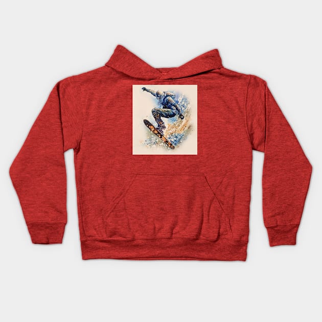 Snowboarding the Bumps Kids Hoodie by Billygoat Hollow